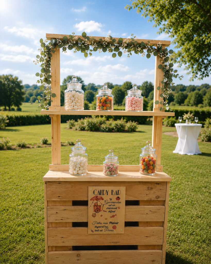 Candy Bar en bois vintage
