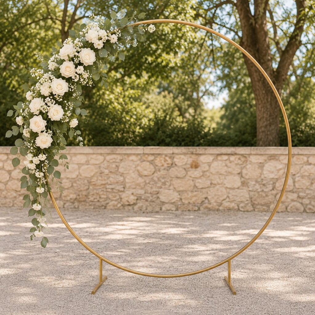 Arche ronde dorée H 2,20 m × L 2,20 m