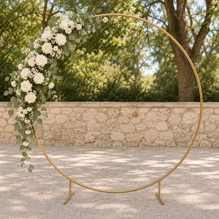 Arche ronde dorée H 2,20 m × L 2,20 m