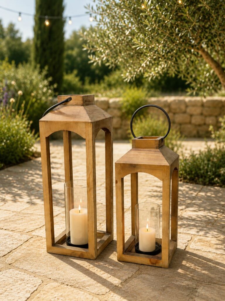 Lot de 2 lanternes en bois