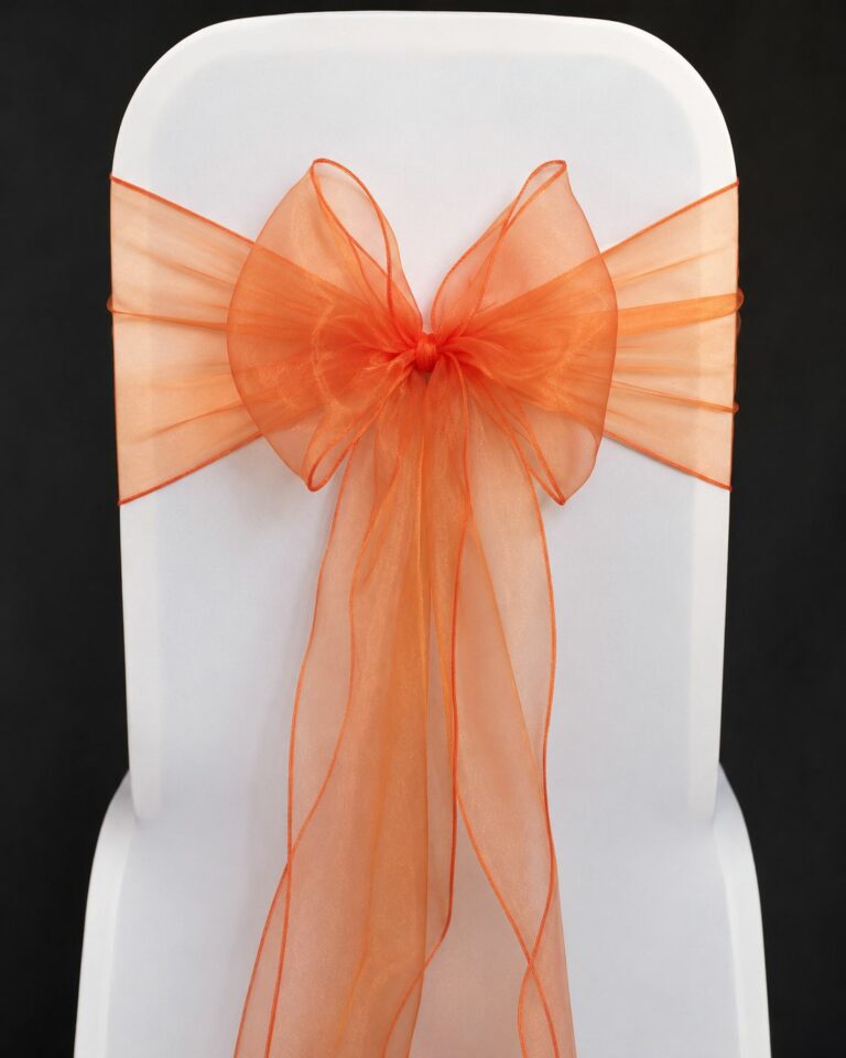 Nœud de chaise en organza orange