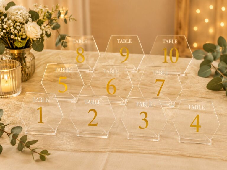 Numéros de table en acrylique transparent – de 1 à 10