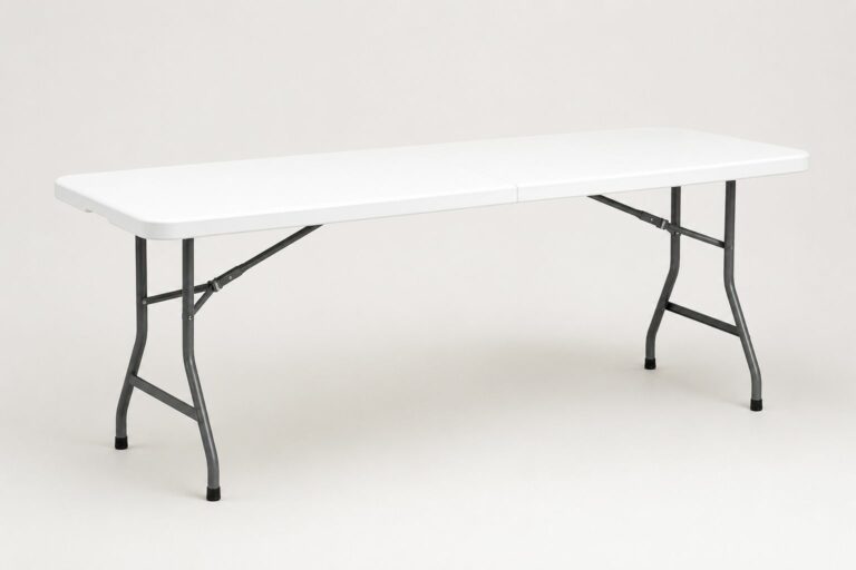 Table pliante d’appoint blanche – 180 × 70 cm